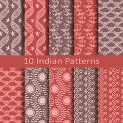 Set of ten indian patterns