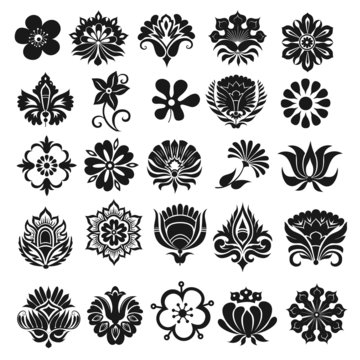 Set of graphical icons flowers