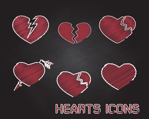 Heart Icon On Black Board