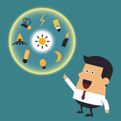 Young businessman with many ideas, Business idea