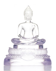 Transparent Resin Buddha in White background