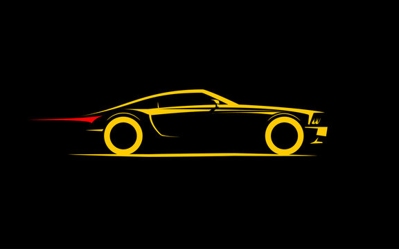 classical stylized car coupe