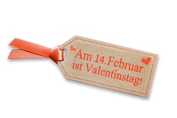 Am 14. Februar ist Valentinstag auf Plakette