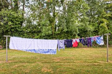 Laundry hanging in a garden