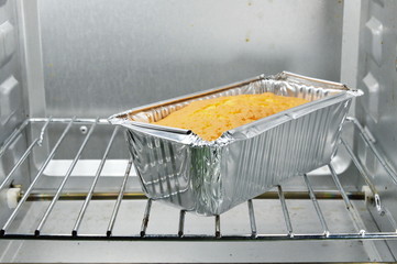 butter cake in electric oven