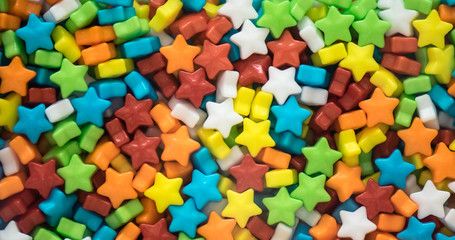 Multicolored stars candies