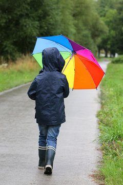 Little boy and his umbrella