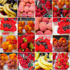 Fruit market collage