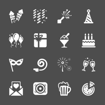 new year party icon set 6, vector eps10