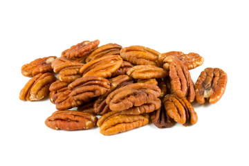 pecan nuts over white