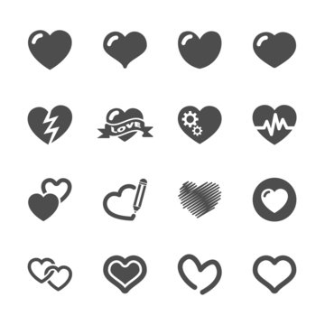 heart and valentine day icon set, vector eps10