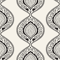 Black luxury ornamental floral wallpaper