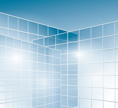 glass walls of buildings - windows - vector
