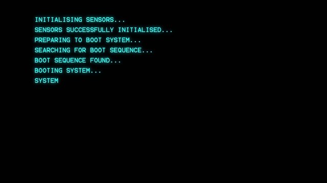 Computer boot log Cyan (BIOS style)