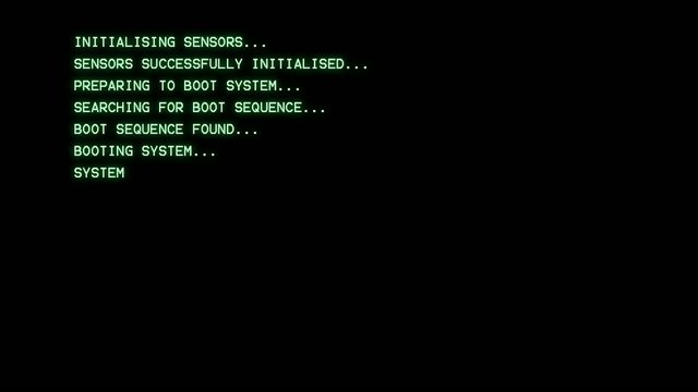 Computer boot log Green (BIOS style)