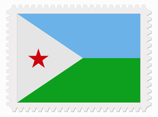 Djibouti flag stamp