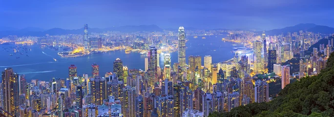 Abwaschbare Fototapete Hong Kong Hongkong-Panorama.