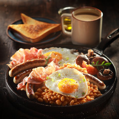 Appetizing Breakfast Meal on Wooden Table