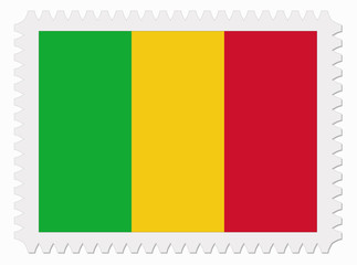 Mali flag stamp