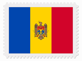 Moldova flag stamp