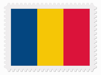 Romania flag stamp