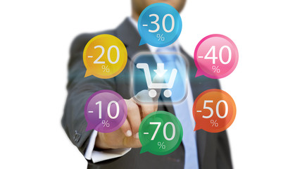 Businessman shopping online