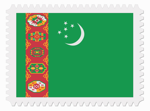 Turkmenistan Flag Stamp