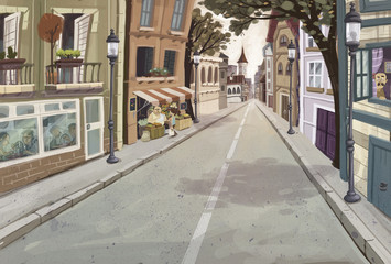 Fototapeta premium calle de pueblo