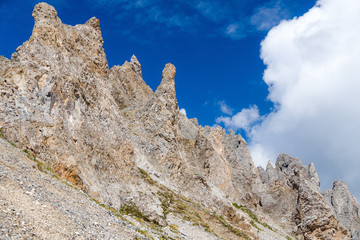 Ruined rocky ridge.