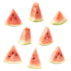 Triangle shaped watermelon slice isolated