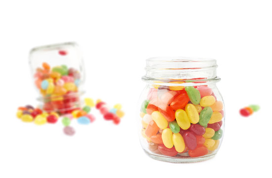 Composition of a jar and jelly beans