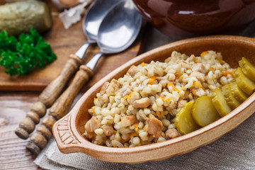 Barley porridge with pork