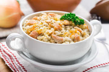 Barley porridge with pork