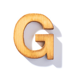 Brown wooden letter isolated
