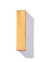 Brown wooden letter isolated