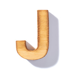Brown wooden letter isolated