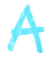 Letter made with the paint strokes