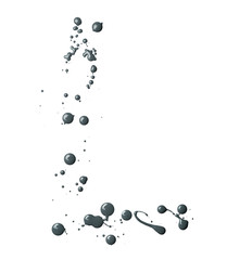 Letter made with the paint drops