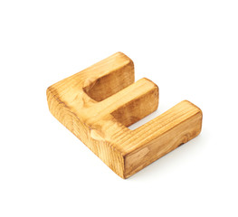 Capital block wooden letter isolated