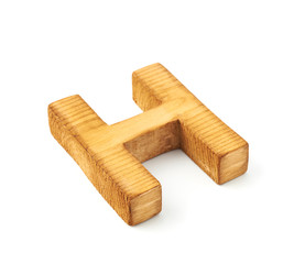 Capital block wooden letter isolated
