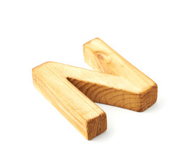 Capital block wooden letter isolated