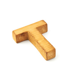 Capital block wooden letter isolated
