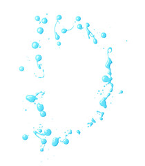 Letter made with the paint drops