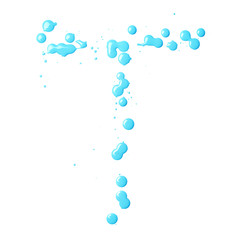 Letter made with the paint drops