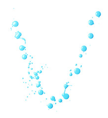 Letter made with the paint drops