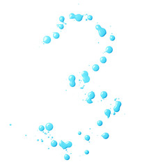 Digit made with multiple paint spills