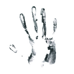 Hand palm oil paint print