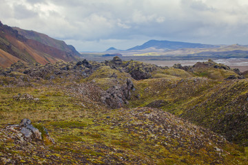 Fototapeta premium Famous Icelandic hiking destination, Iceland, landmannalaugar