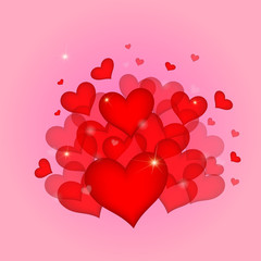 Obraz na płótnie Canvas many pretty red heart for valentines day