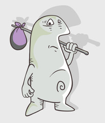 Funny beggar character